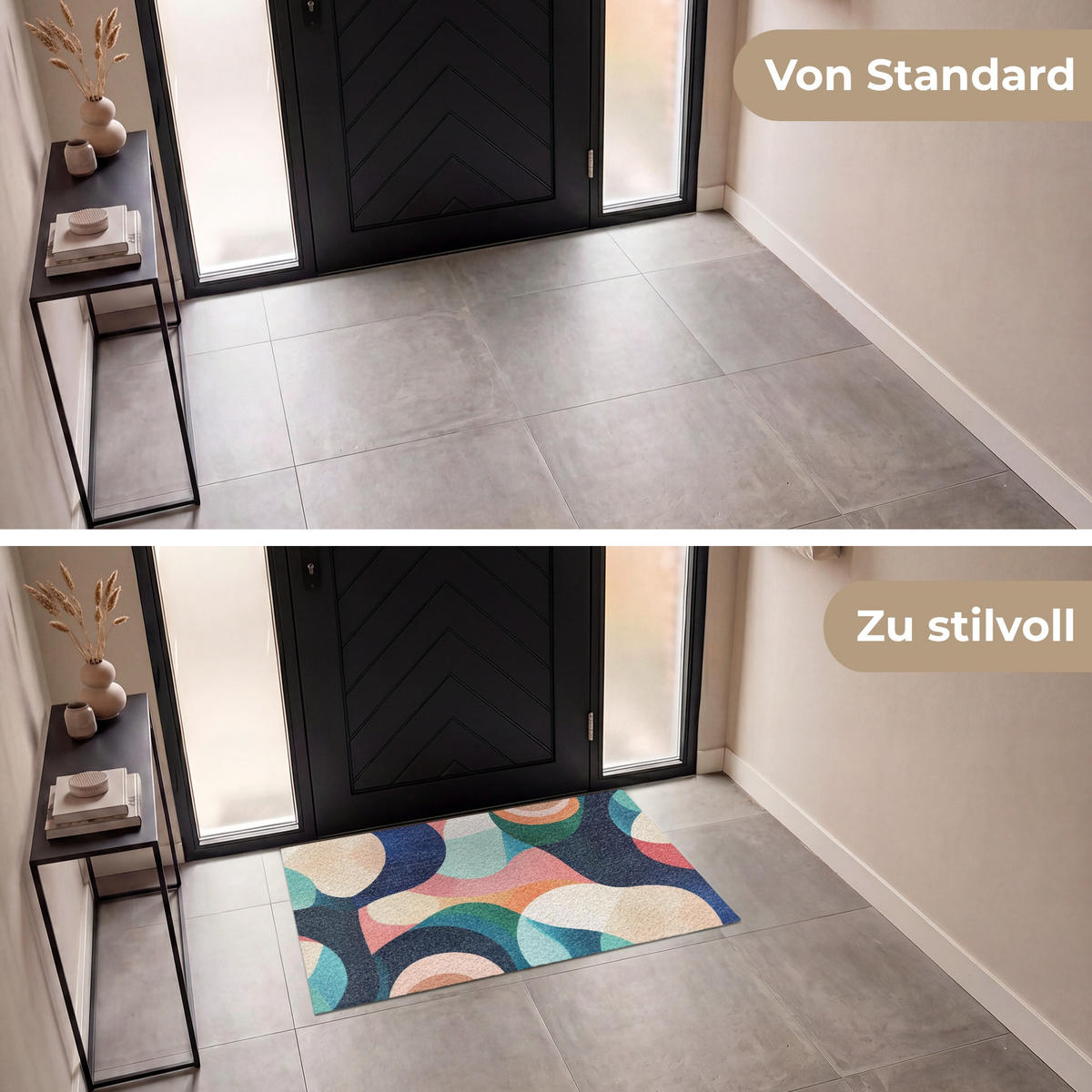ROHOŽKA Abstraktní - modrá - růžová 120x80 cm - různobarevná, textil/umělá hmota (120/0.4cm) - MuchoWow