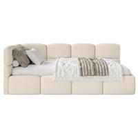 JUGENDBETT Cloudy Hellbeige 120 x 200 cm - Ecru/Schwarz, Kunststoff/Textil (120/200cm) - Selsey