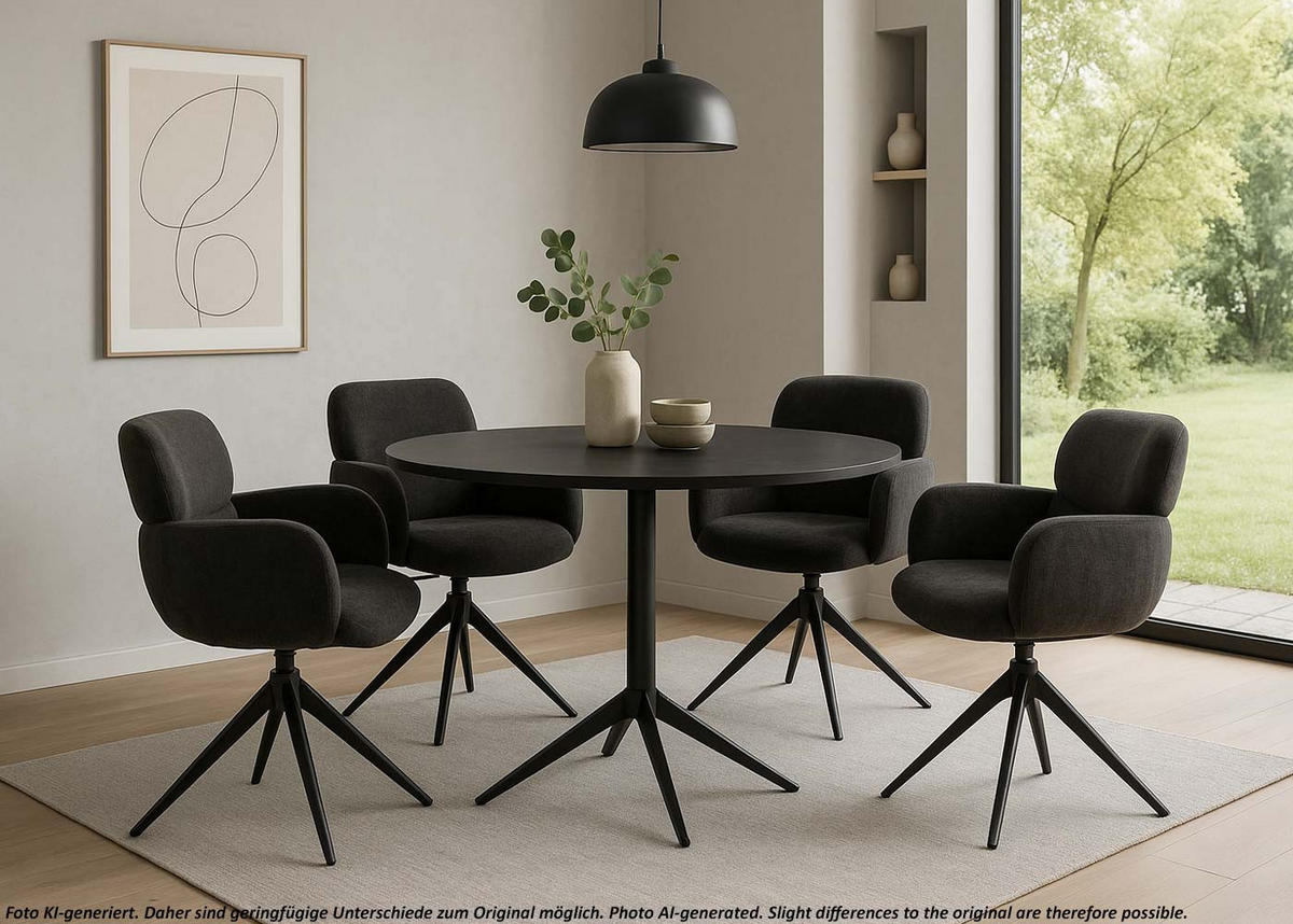 ESSZIMMERSTUHL Anthrazit - Anthrazit, Textil (61/86/69cm) - MCW