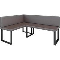 ECKBANK Alina - Kunstleder - 142 x 196 cm - Rechts - Braun - Braun, Leder/Metall (142/196cm) - AN-Moebel 4u