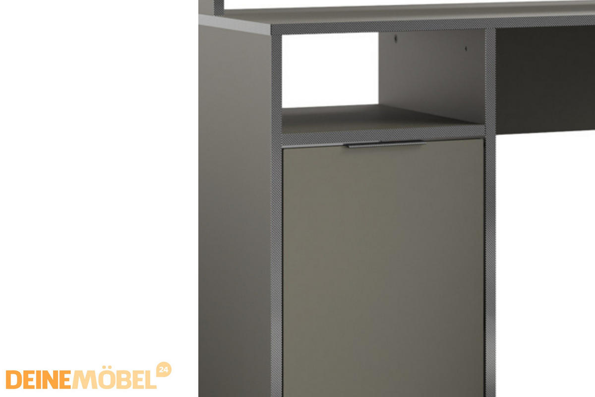 GAMINGTISCH KARO L 139 / 139 cm in Graphit - Graphitfarben, Holzwerkstoff (139/139/89cm) - Deine Möbel 24