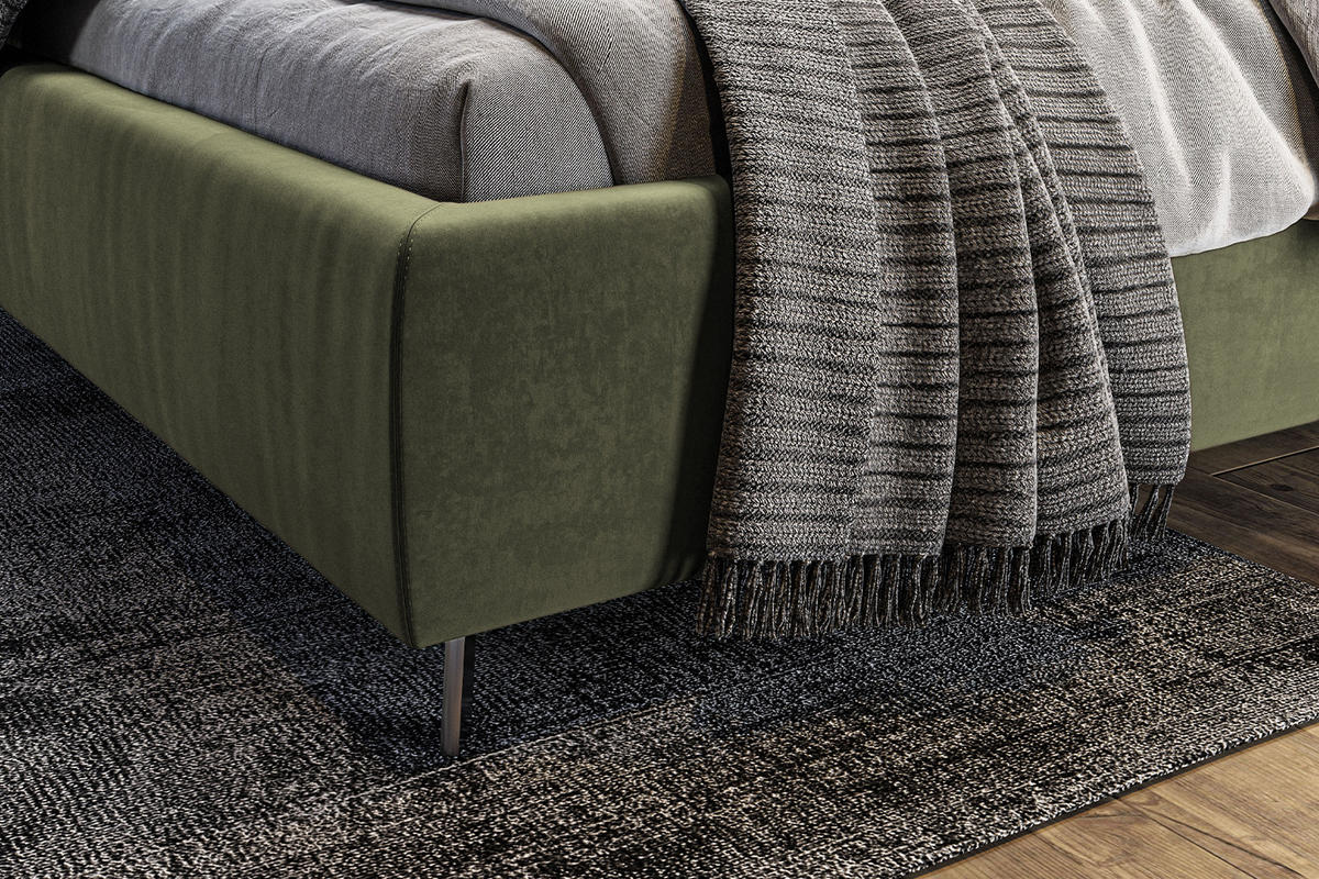 POLSTERBETT ANNY Grün Massivholz - Grün, Textil (140/200cm) - KAWOLA