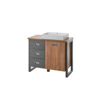 WASCHTISCH I12 Stirling Oak & Matera 91/85/40 cm mit Waschbecken - Eichefarben, Holzwerkstoff (91/85/40cm) - Livojo