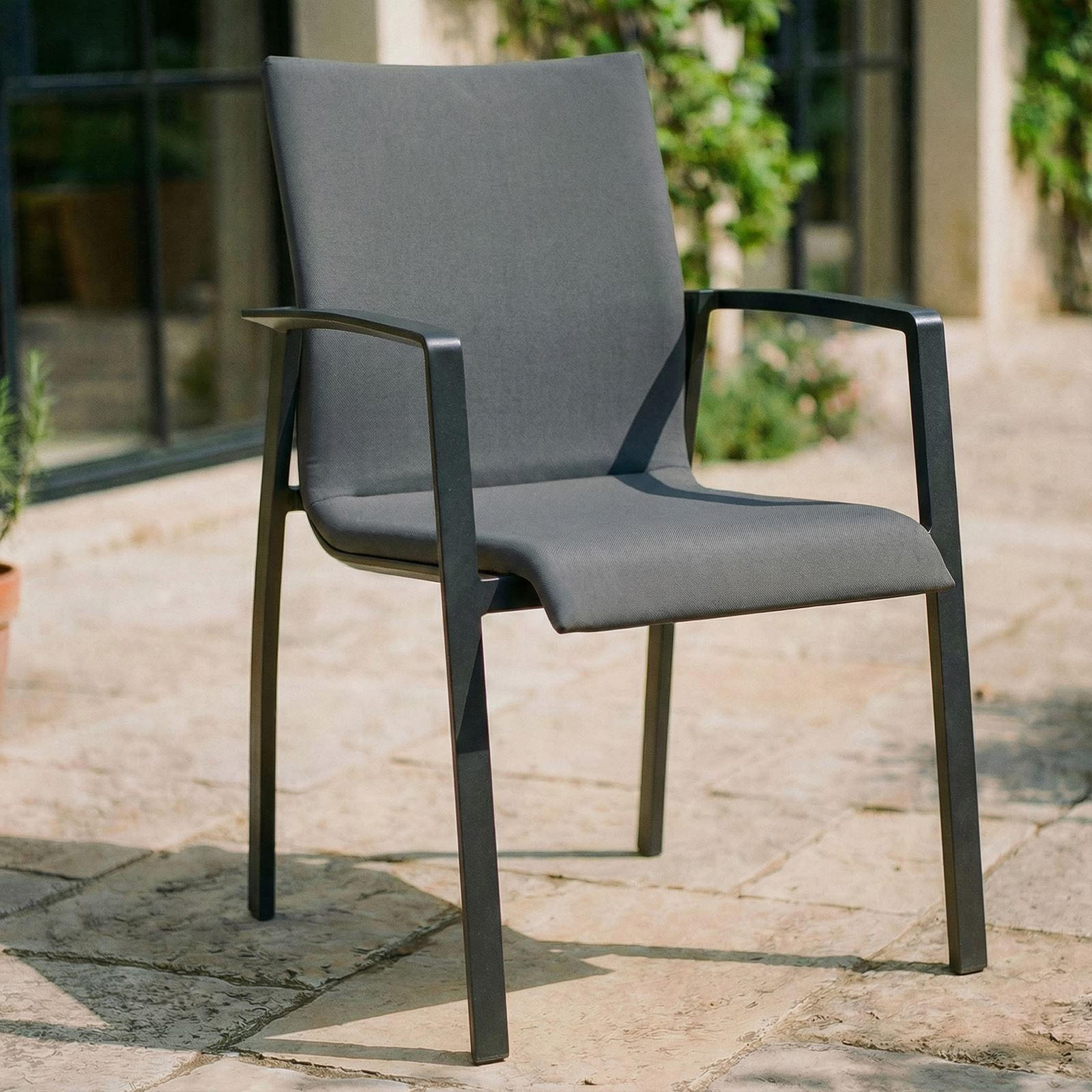 GARTENSTUHL VERANO 6ER-SET - Grau, Textil (57/89/62cm) - IDIMEX