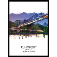 POSTER mit Rahmen 50x70 cm Ruhrgebiet Oberhausen - Gelb, Holz (51/71cm) - artissimo