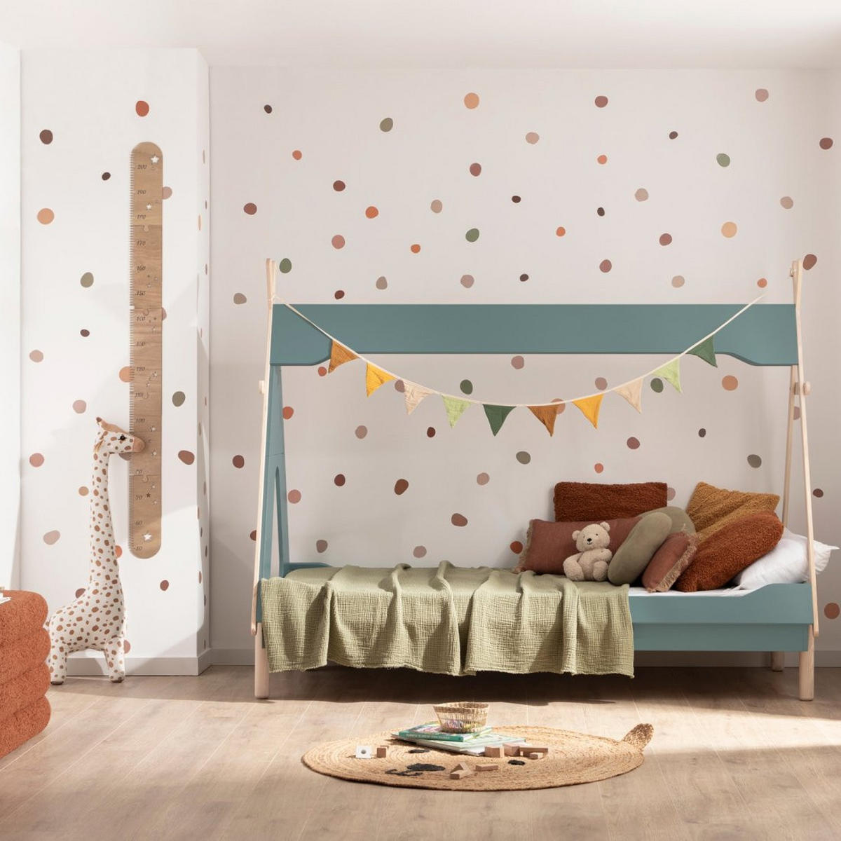 KINDERBETT Nuna Grün 203 cm x 164 cm - Grün, Holzwerkstoff