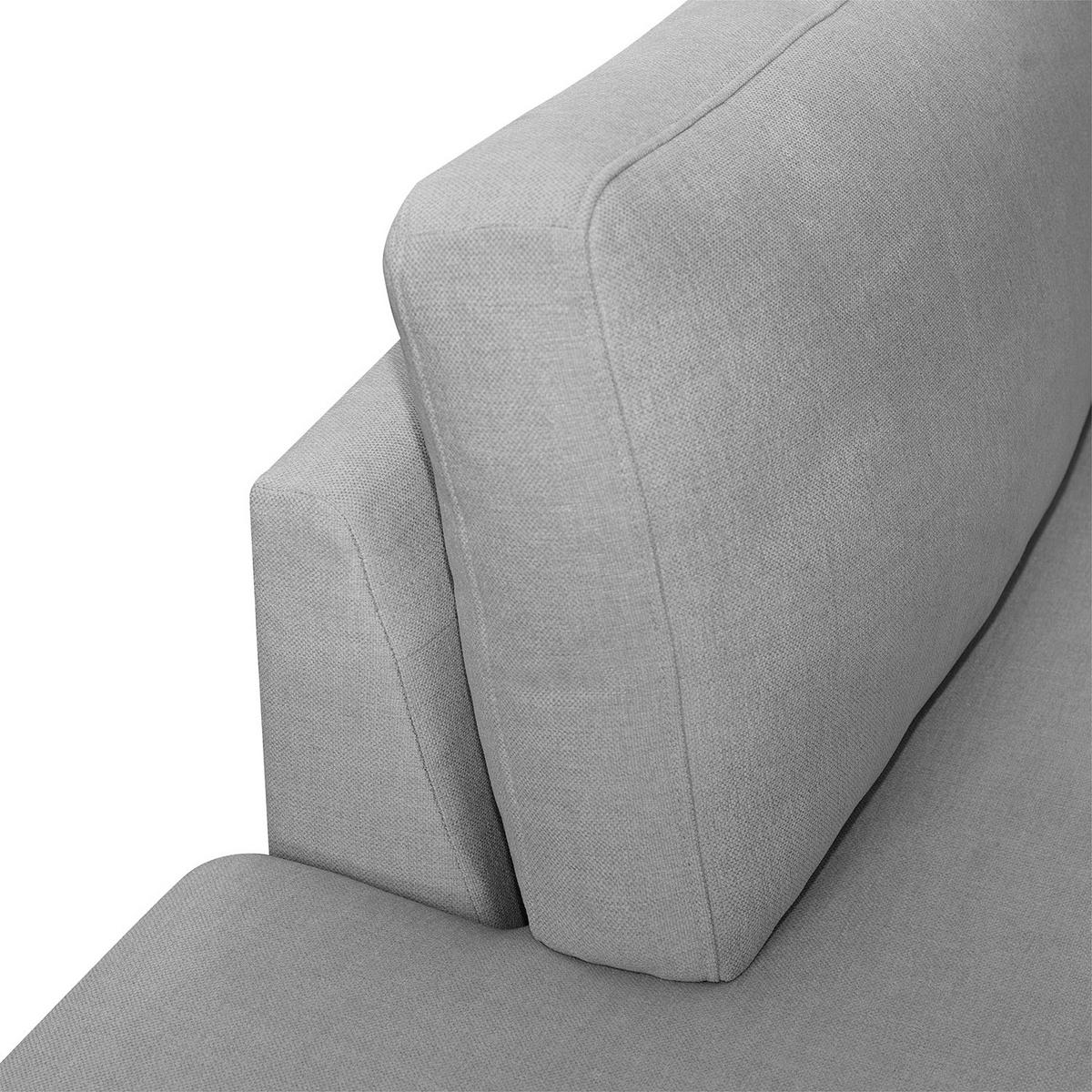 ECKSOFA mit Ottomane - Eichefarben/Grau, Eichenholz/Textil (287/219cm) - home24