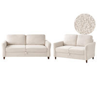 SET CANAPELE cu 5 locuri bouclé bej Mare - bej, material textil (184/88/77cm) - Beliani