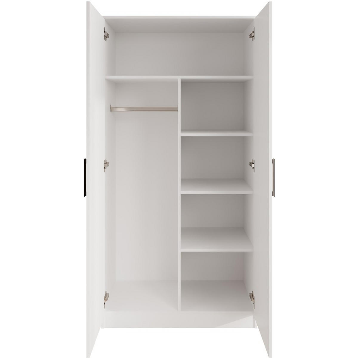 DREHTÜRENSCHRANK Trend, ohne Schubladen, Weiß - Schwarz/Weiß, Holzwerkstoff (90/180/50cm) - Beautysofa
