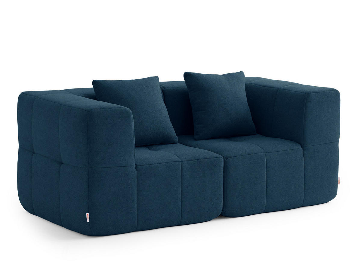2-SITZER-SOFA Bouclé-Stoff Tiefblau - Blau, Textil (180/73/95cm) - MILYsofa