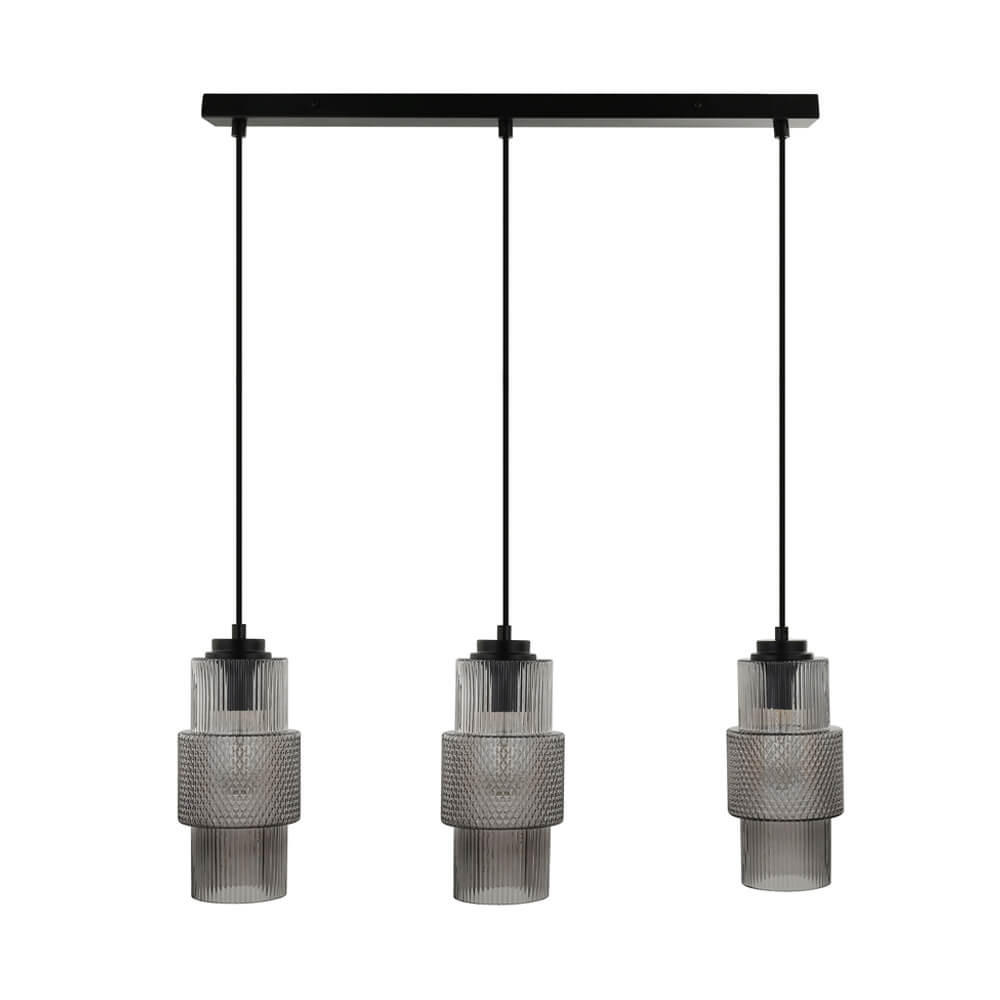 HÄNGELEUCHTE YUKI - Rauchgrau, Hängelampe - Grau, Glas (4/62.5/120cm) - Home Deluxe