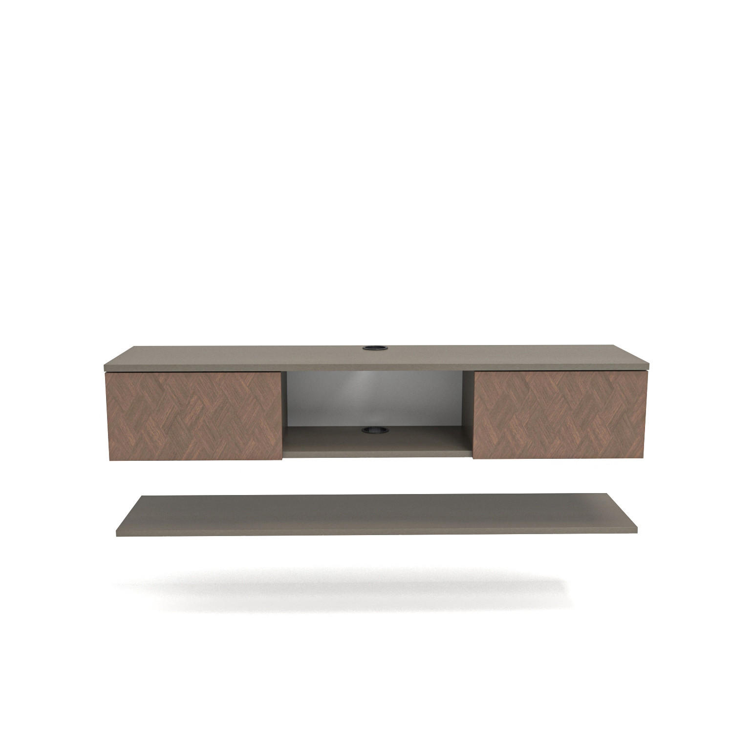 Decorotika Tv-Element Dunkelbraun 140x25.6x32 cm