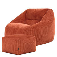 SITZSACK Cord Sessel Natalia mit Hocker - Terracotta, Textil (97/73/84cm) - icon