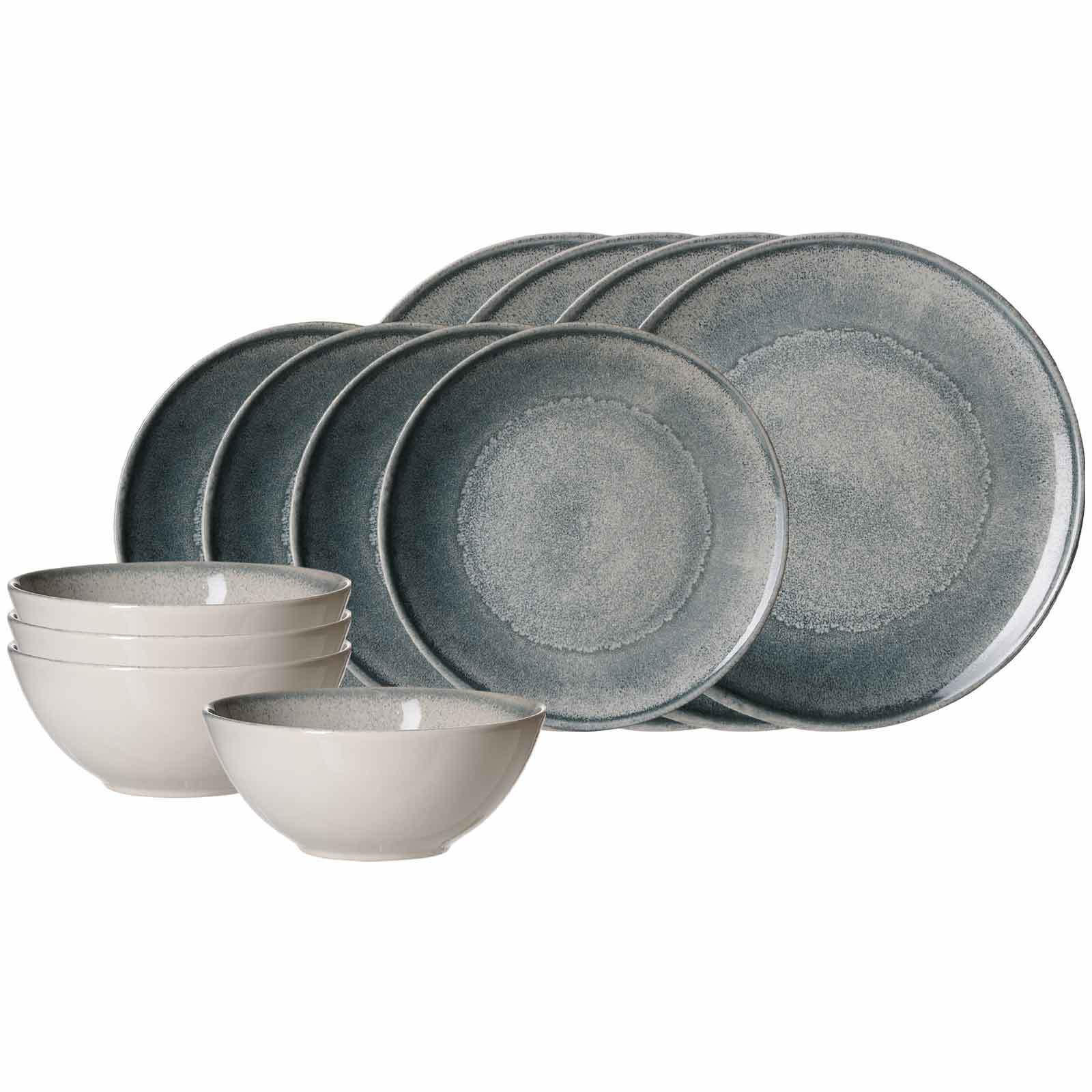 BASIC-SET Grana blau-grau 12er Set - Blau/Grau, Keramik (2/2/2cm) - Ritzenhoff Breker