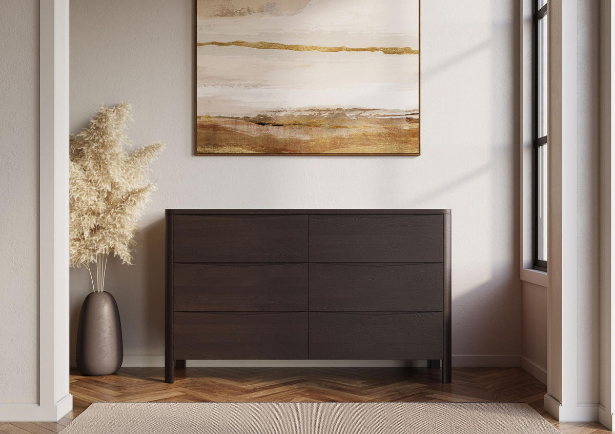 HOLZKOMMODE Modena Low 150, Palisanderfarbe - Wengefarben, Holz/Buchenholz (150.5/91.5/45cm) - Visby