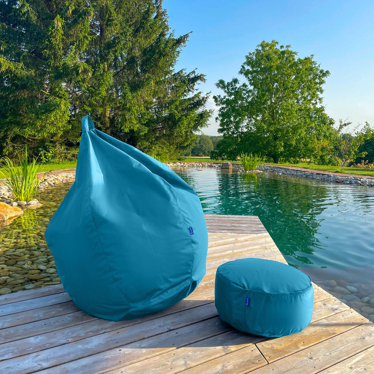 POUF M lichtblau - Blau/Hellblau, Textil (500/200/500cm) - Bruni