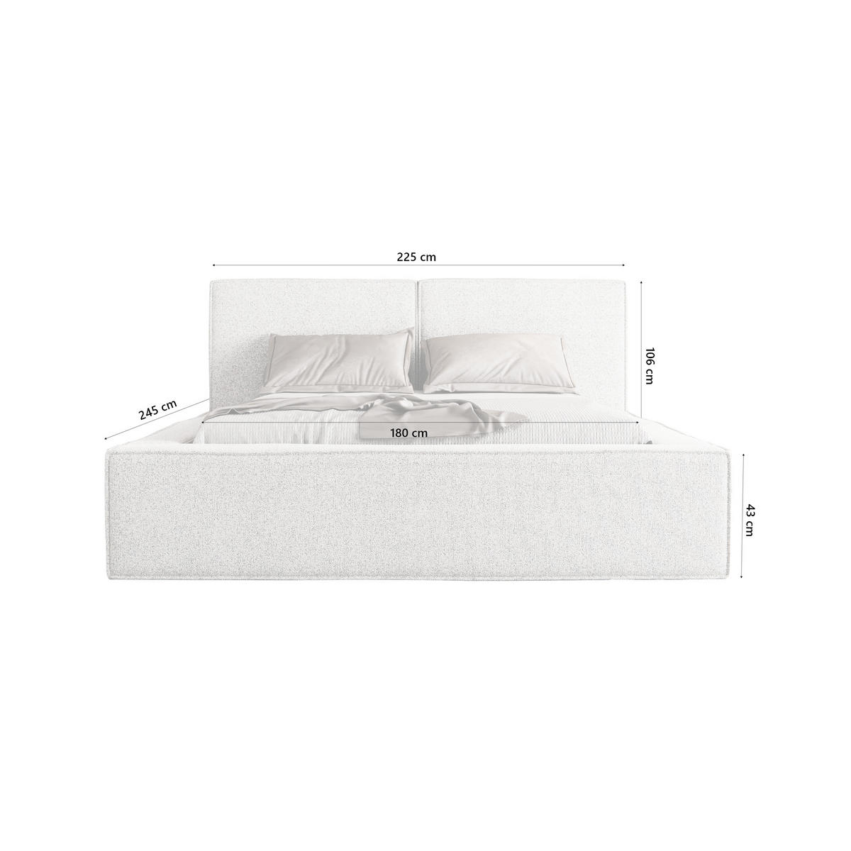 POLSTERBETT Lesti 180x200 cm, Hellgrau - Hellgrau, Textil (180/200cm) - Fedve