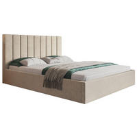 BETT Beige SIM 9 Gepolstert 120x200 cm - Beige/Schwarz, Kunststoff/Textil (120/200cm) - Sepro Meble