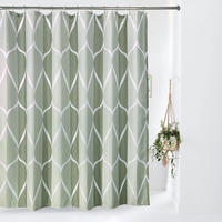 DUSCHVORHANG Stoff Grün 182 x 182 cm - Grün, Textil (182/182cm)