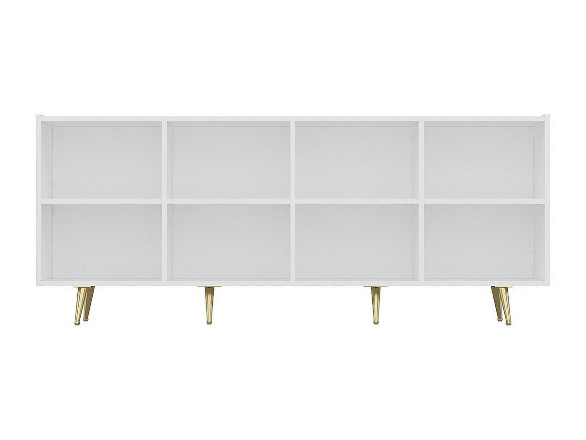 SIDEBOARD mit 4 Türen - MDF - Weiß & Goldfarben - MOLYA - Weiß, Holz (180/75/47cm) - Vente-Unique