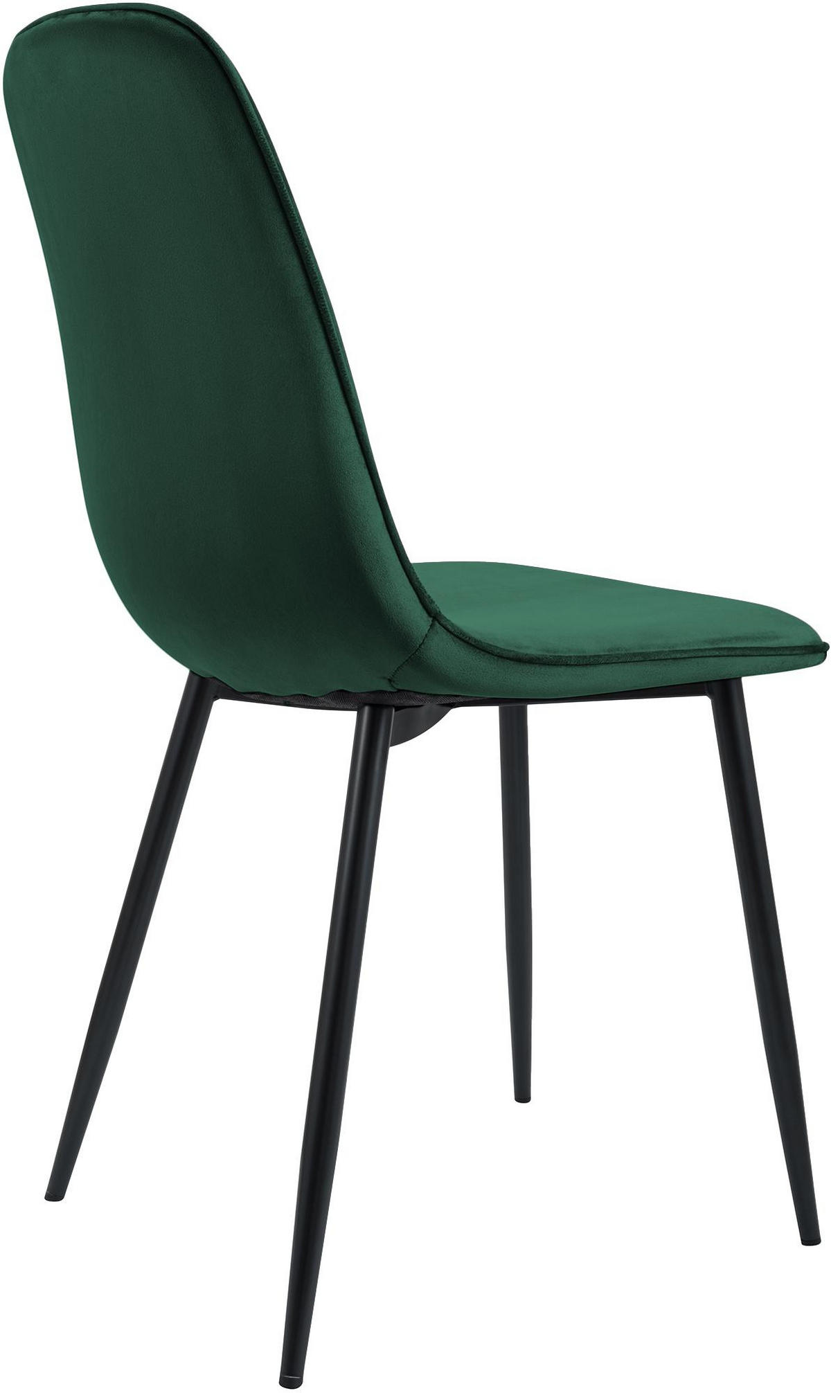 ESSZIMMERSTUHL 4er Set Samt Grün - Schwarz/Grün, Textil/Metall (45/88/54cm) - CLP