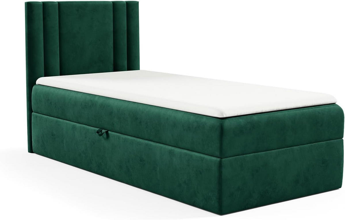 KINDERBETT CARDI - Grün, Holzwerkstoff (94/208cm) - Meblini