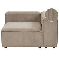 ECKMODUL Cord Hellbraun linksseitig Ardal - Hellbraun/Schwarz, Textil (120/68/120cm) - Beliani