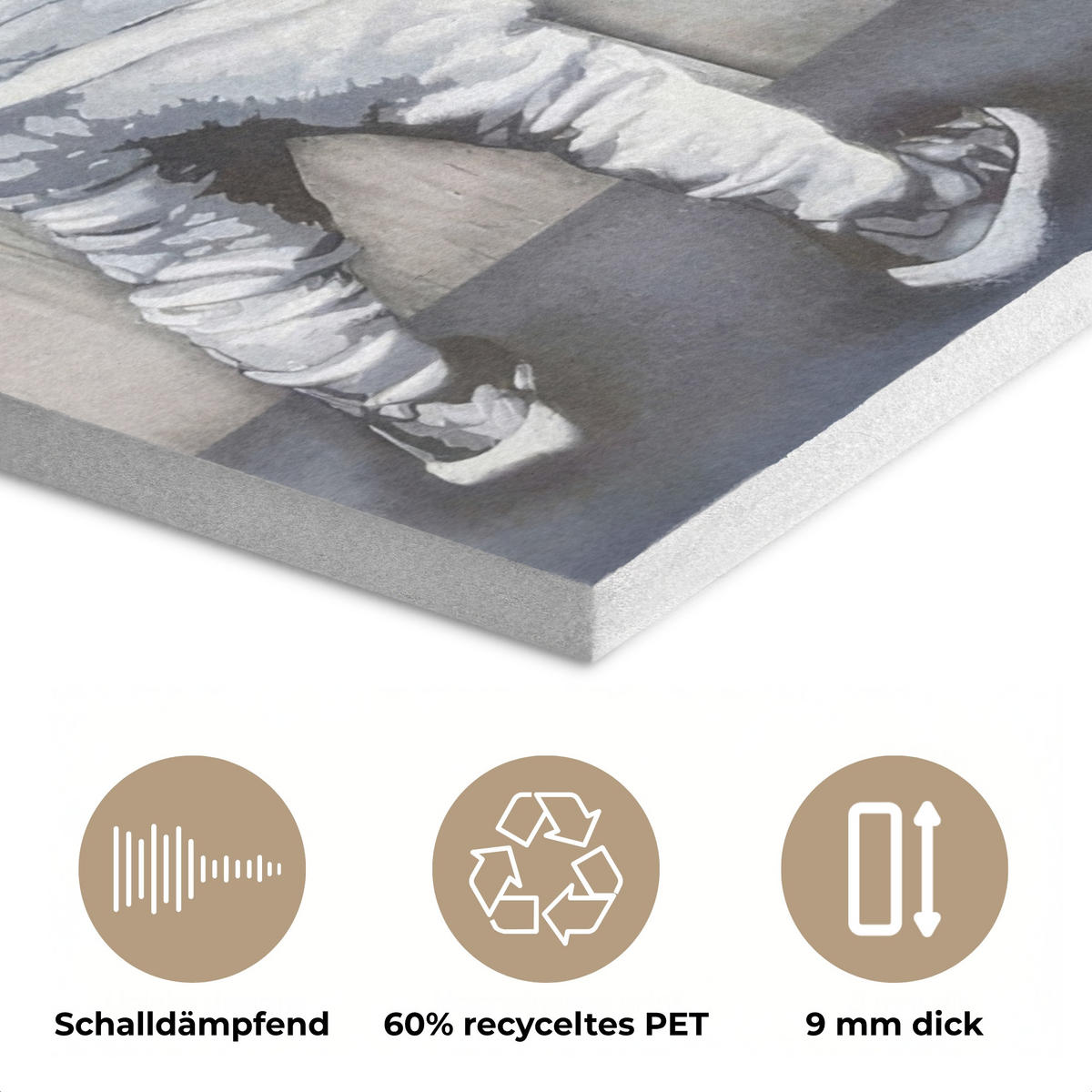 AKUSTIKBILD Graffiti - Junge - Ilussie - Straßenkunst Wanddeko 70x100 cm - Hellgrau, Textil (70/100/0.9cm) - MuchoWow