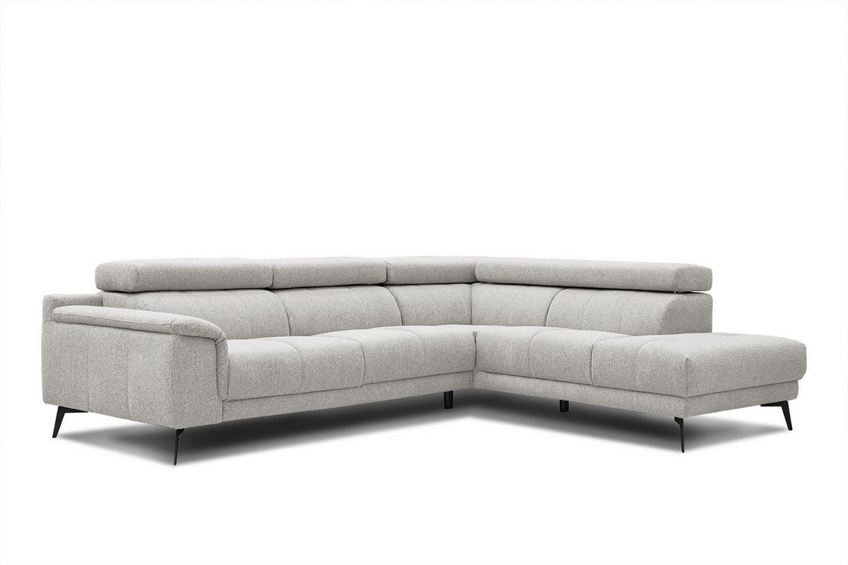 ECKSOFA FIERO 5-Sitzer, creme - Creme/Schwarz, Holzwerkstoff/Textil (290/228cm) - Courtois Laville