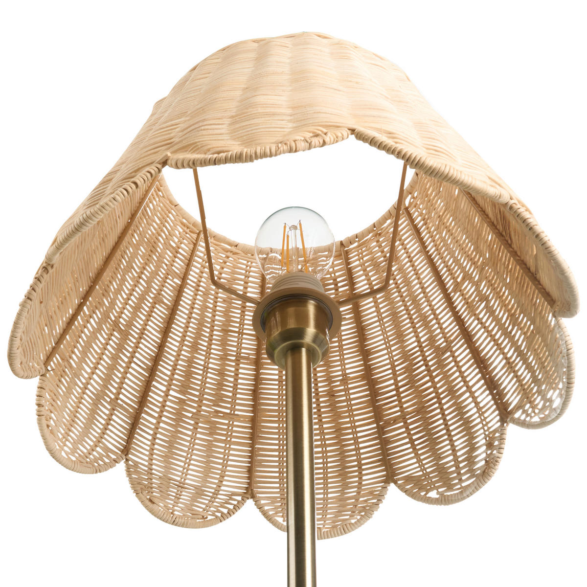 STOJACÍ LAMPA Přírodní Salm - přírodní/barva mosazi, plast (40/40/148cm) - Beliani