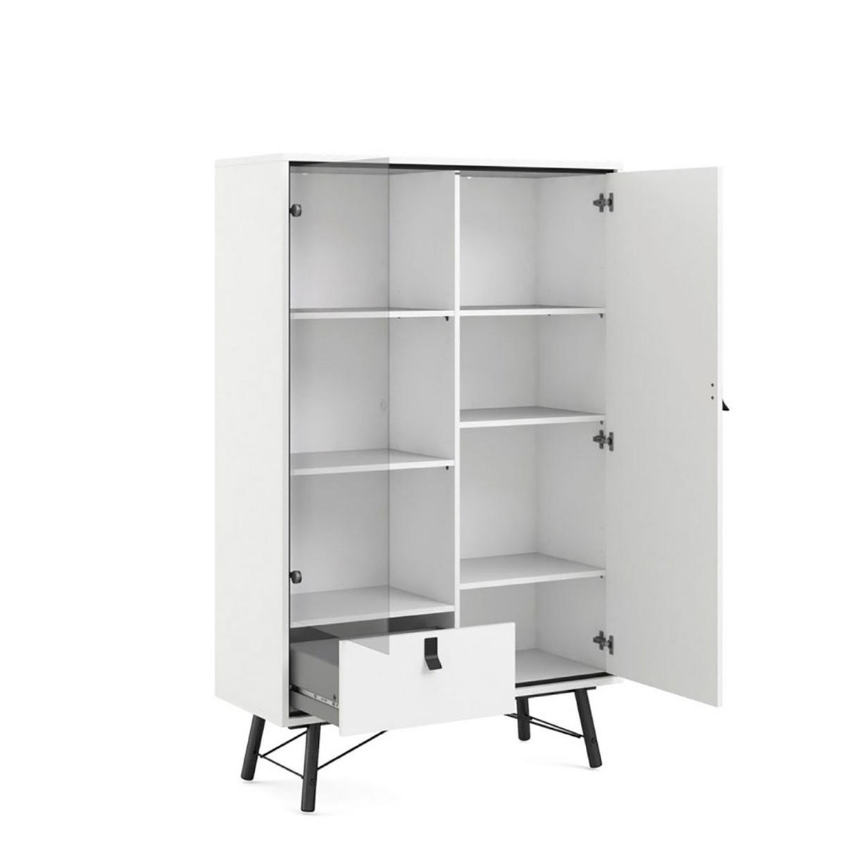 VITRINE Rye Weiß 102/40/162 cm - Weiß, Holzwerkstoff (102/162/40cm) - ebuy24