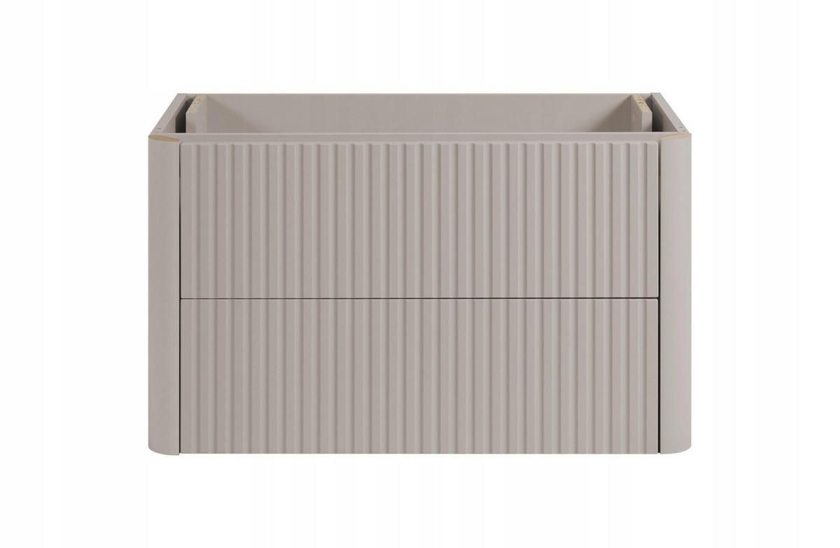 WASCHBECKENUNTERSCHRANK LINEA hängend geriffelt Kaschmir matt 80/48/44 cm - Kaschmir, Holzwerkstoff (80/48.4/43.7cm) - Rodan