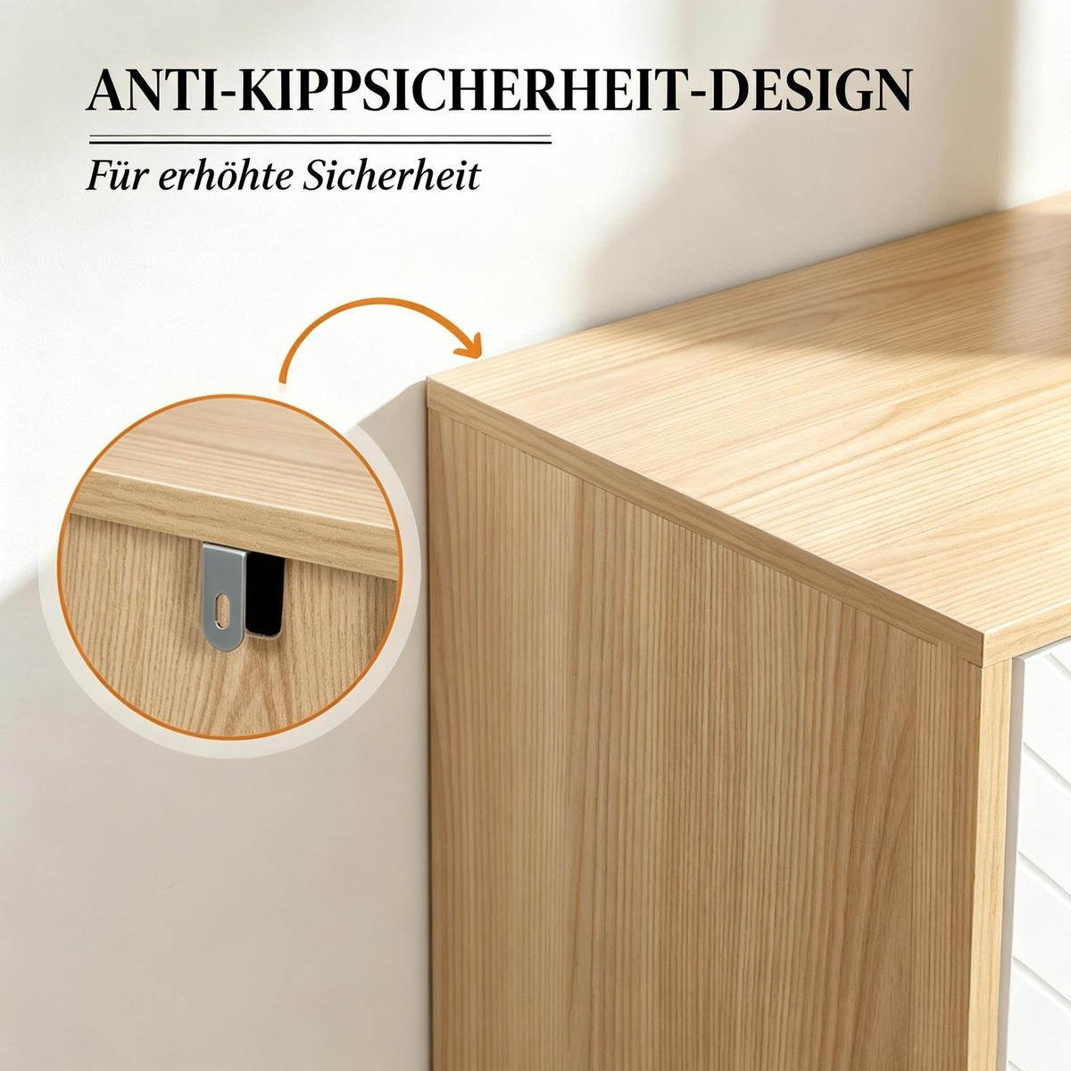 SIDEBOARD DE-38086 120/35/77,4 cm mit 2 zweistufigen Schränken Weiß - Weiß, Holzwerkstoff (120/77.4/35cm) - ComfortXL
