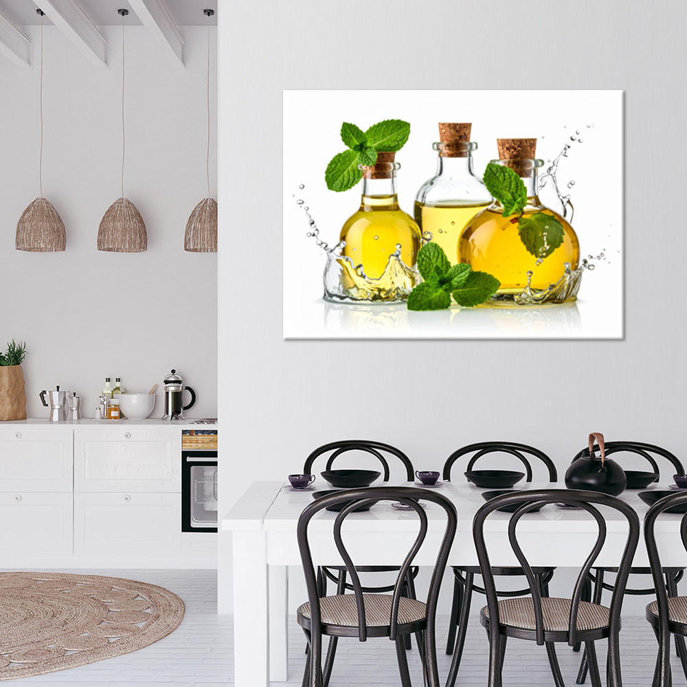 LEINWANDBILD Olivenöl 120x80cm - Gelb, Textil (120/80cm) - Feeby