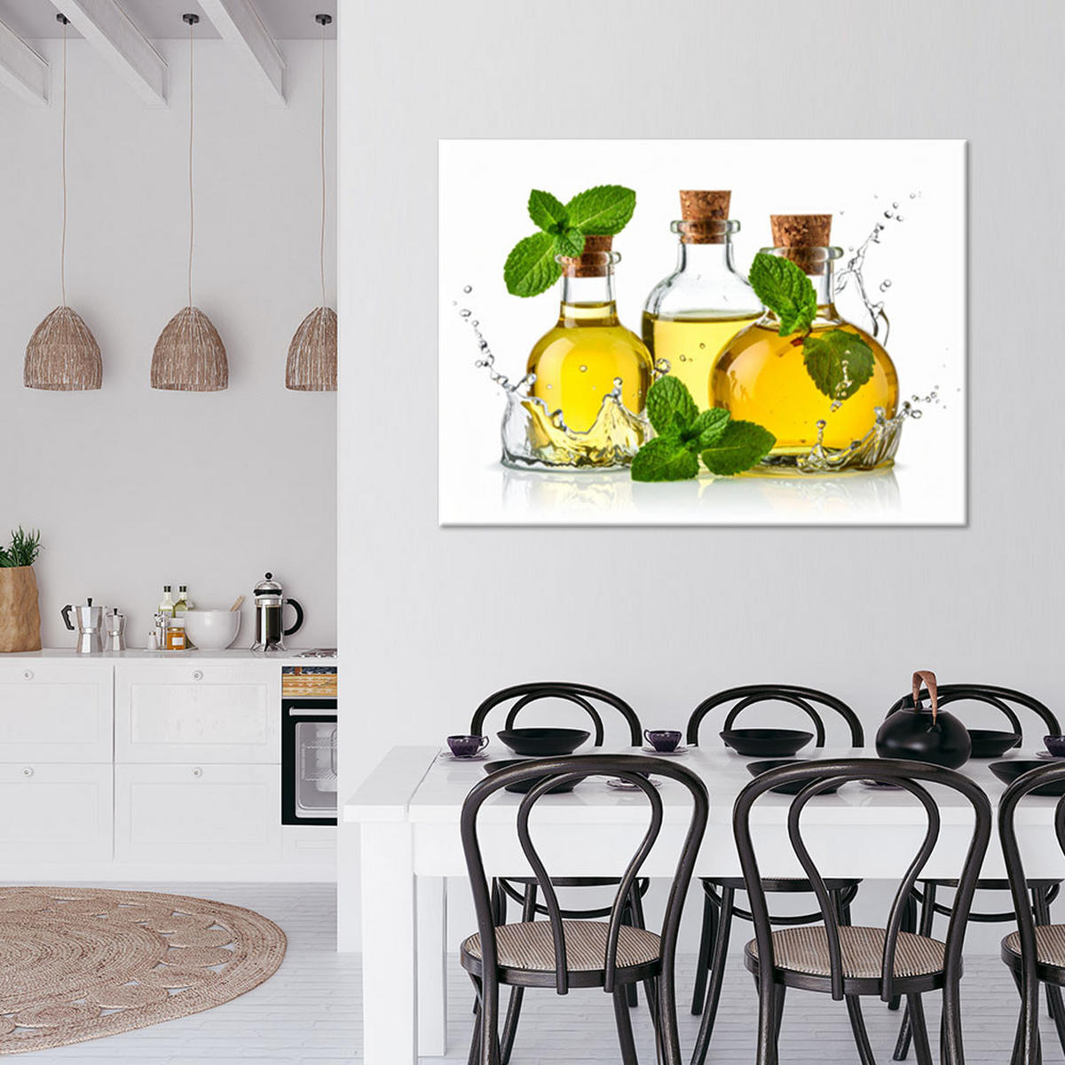 LEINWANDBILD Olivenöl 120x80cm - Gelb, Textil (120/80cm) - Feeby