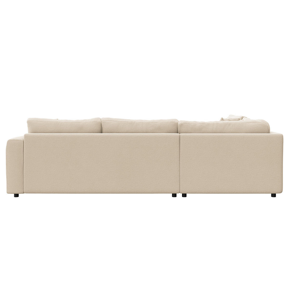 ECKSOFA mit Ottomane - Beige/Schwarz, Holz/Kunststoff (267/254cm) - home24