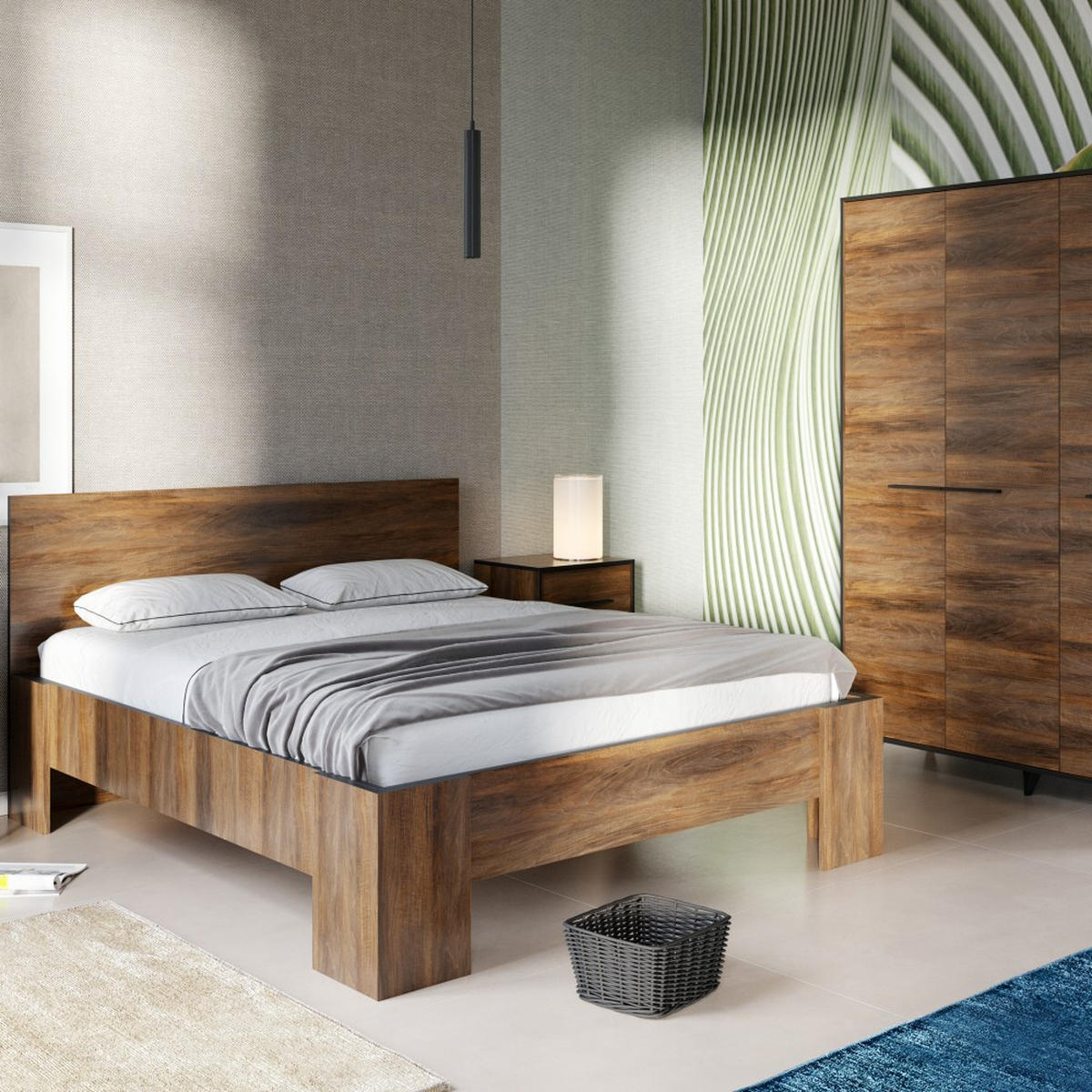 KOMMODE Felia mit 3 Schubladen - Walnussfarben/Schwarz, Holzwerkstoff (91/95/40cm) - Beautysofa
