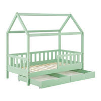 KINDERBETT Marli mint 80x160 cm mit Bettkasten - Mintgrün, Holz (80/160cm) - Juskys