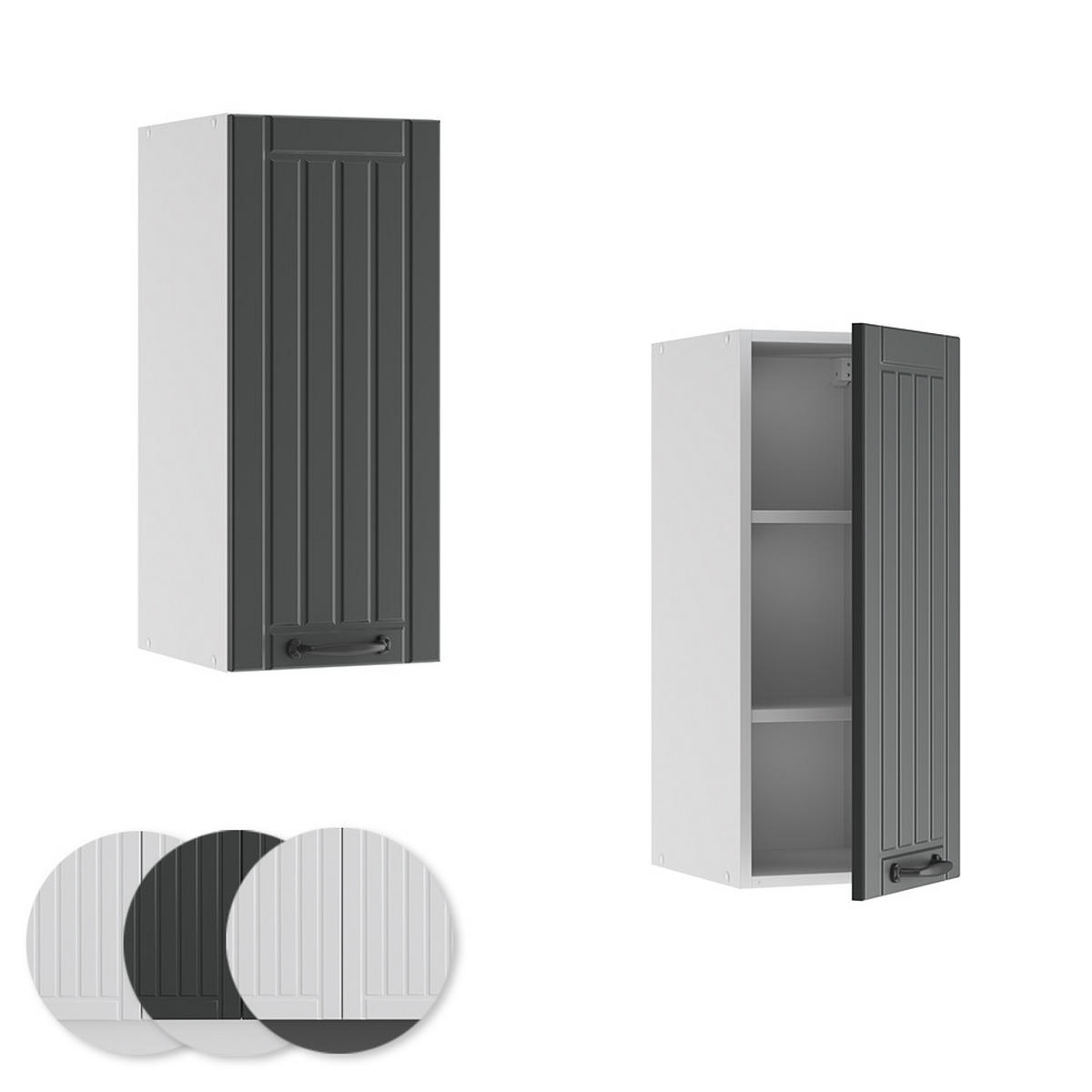 HÄNGESCHRANK Fame-Line Anthrazit Landhaus 30 cm - Anthrazit/Weiß, Holzwerkstoff (30/72/34.1cm) - Vicco