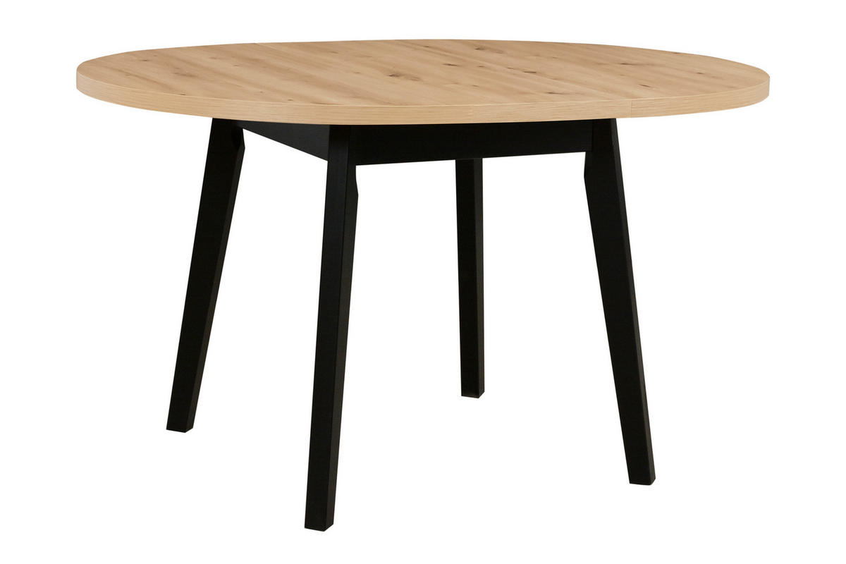 ESSTISCH Oslo 3 L - Schwarz/Eiche Artisan, Holz (100/100/75cm) - Leaf Design