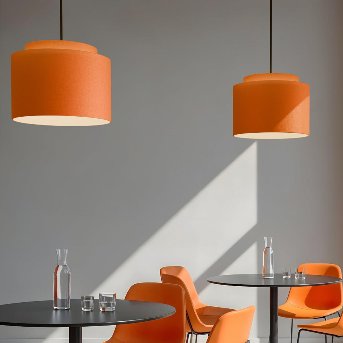 LEUCHTE DOUBLE Chintz orange white PVC 23 W - Orange, Textil (40/40/30cm) - Rendl