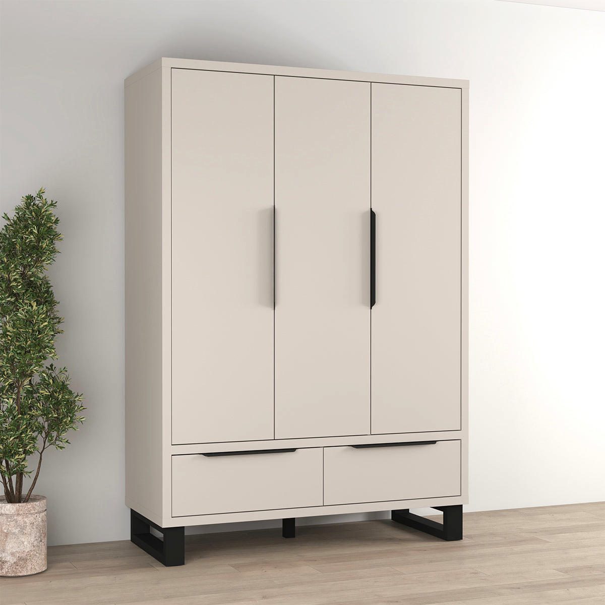 OMARA 3 vrati Eden Kašmir - bež, leseni material (145/210.3/60cm) - Petits-meubles
