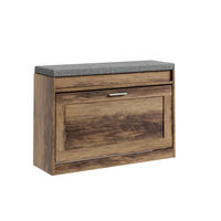 SCHUHBANK mit Sitzfläche schmal 75x24x53cm Braun - Braun, Holzwerkstoff (24/53/75cm) - SoBuy