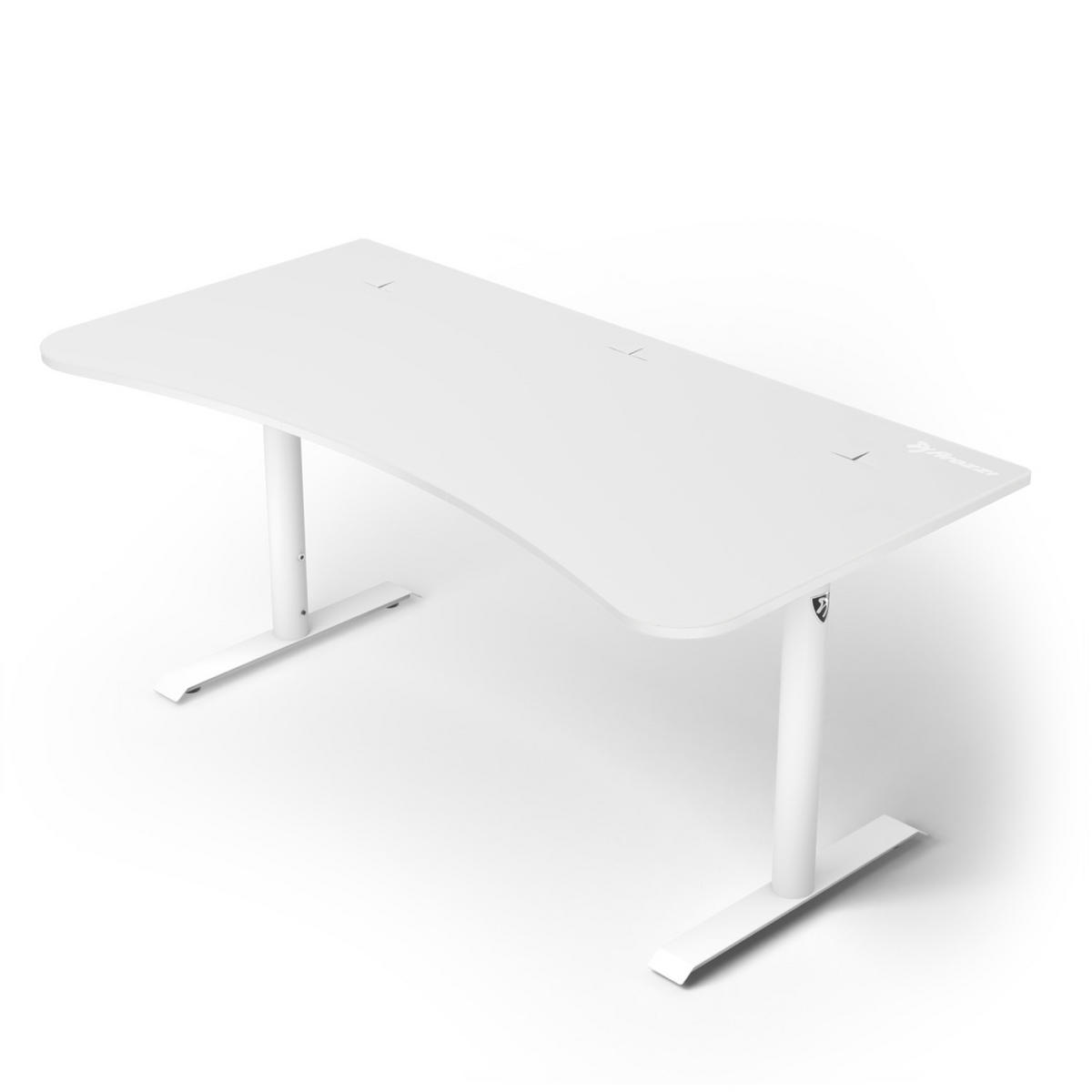 GAMINGTISCH Arena 160/82/71-81 cm Reinweiß - Weiß, Metall (82/160/71cm) - Arozzi