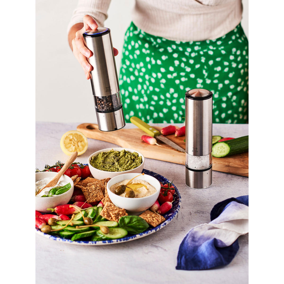 SALZMÜHLE Elektrisch Elis Sense 17.5cm Edelstahl Acryl Stahlmahlwerk - Grau, Metall (5.5/20/5.5cm) - PEUGEOT