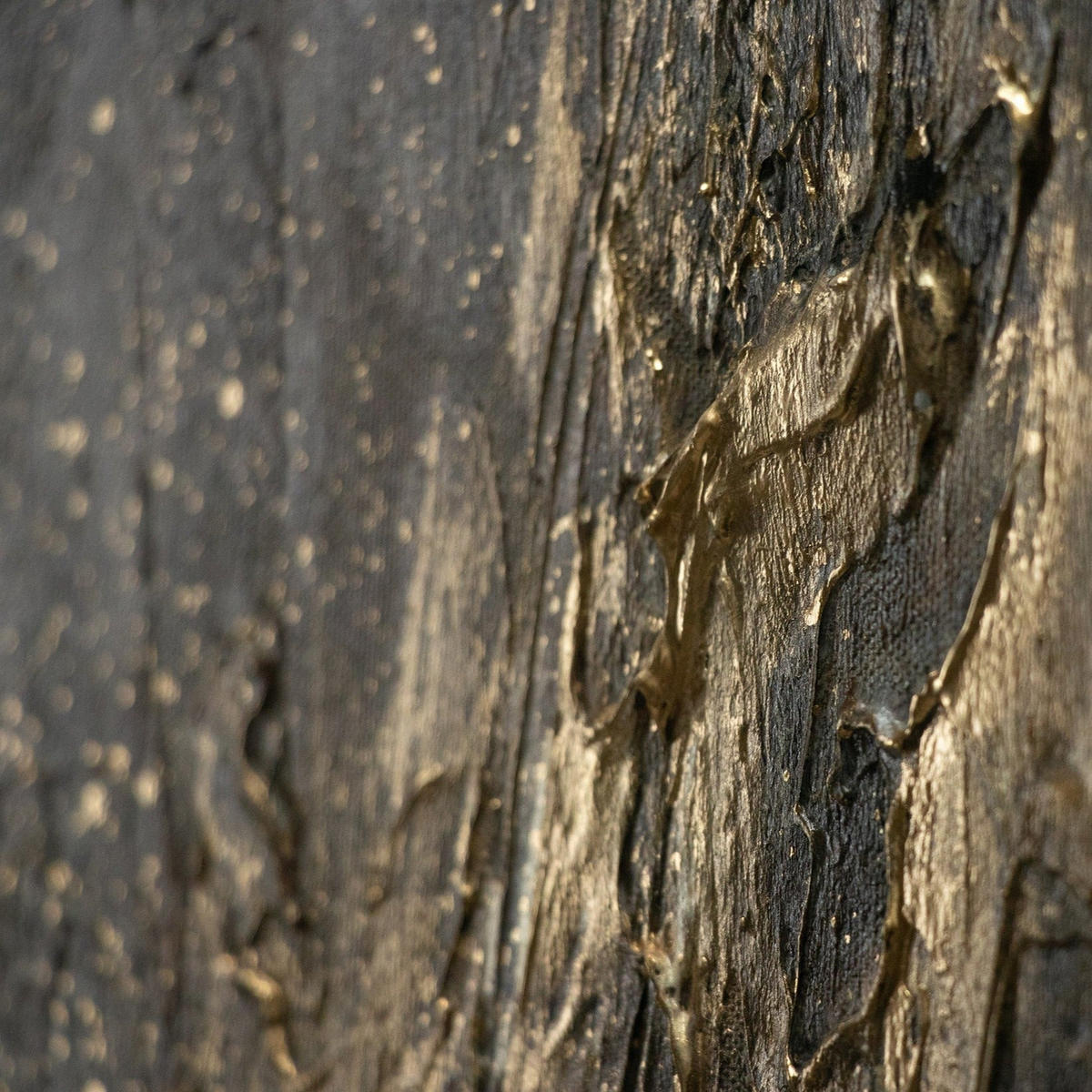 GEMÄLDE Spiegelungen III Schattenfugenrahmen Schwarz-Gold 140x100 cm - Schwarz Hochglanz, Holz (140/100cm) - YS-art gallery