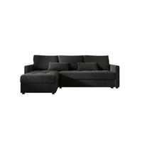 ECKSOFA MOS L BIS Itaka 27 Links mit Schlaffunktion - Dunkelgrau, Textil (220/143cm) - Bedante