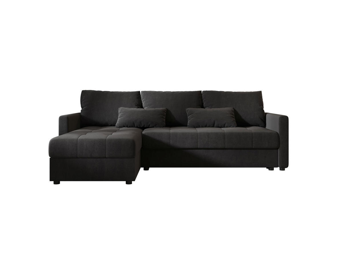 ECKSOFA MOS L BIS Itaka 27 Links mit Schlaffunktion - Dunkelgrau, Textil (220/143cm) - Bedante