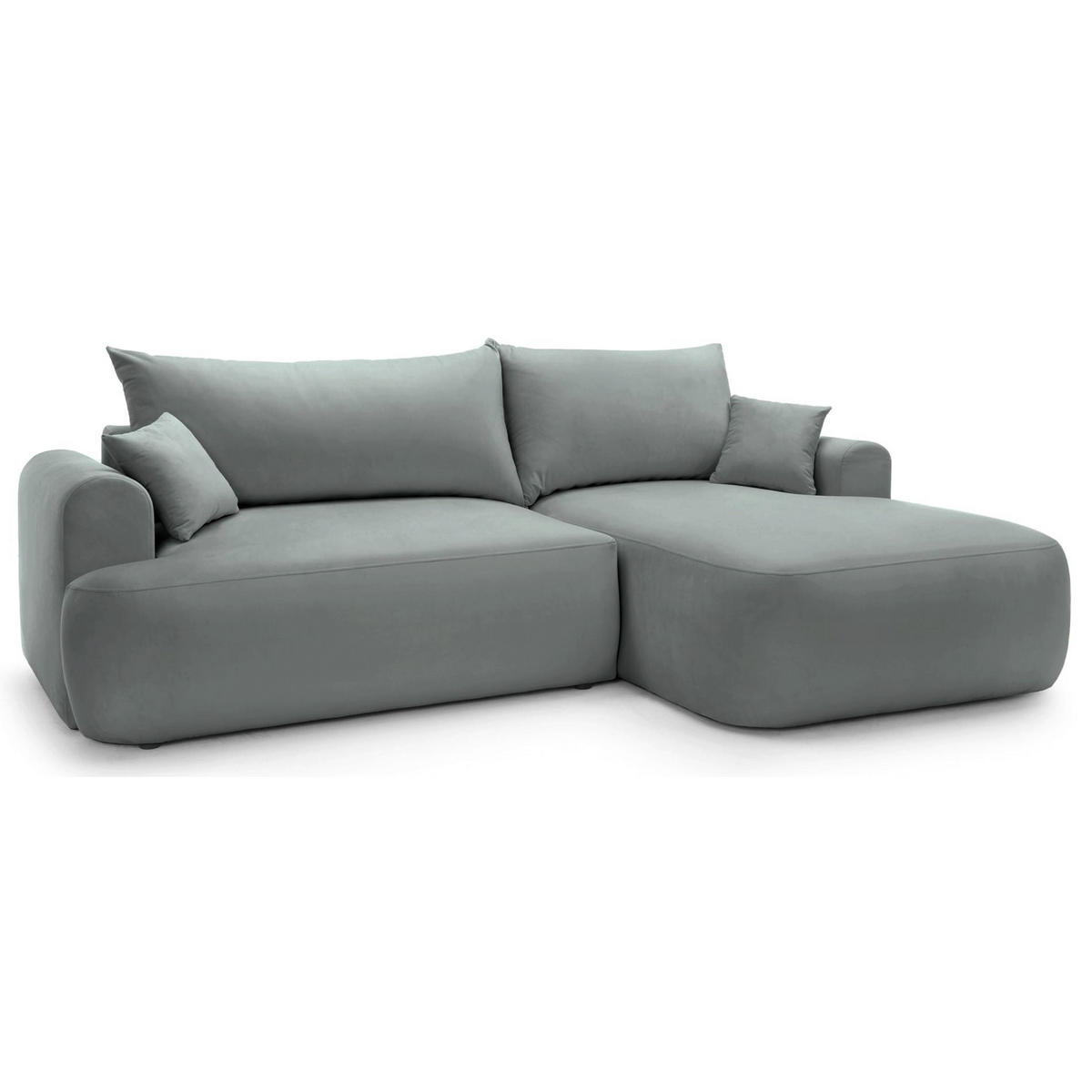 ECKSOFA Ovo Grau mit wasserabweisendem Samtbezug - Schwarz/Grau, Kunststoff/Textil (165/260cm) - Selsey