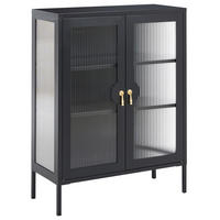 BÜROSCHRANK Metall Schwarz Gleora - Schwarz, Metall (80/105/35cm) - Beliani